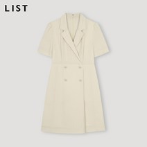 리스트 더블 브레스트 반팔 원피스 TWWOPN62100 LB