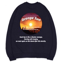 벤힛 오렌지 선 세미 오버핏 특양면 맨투맨