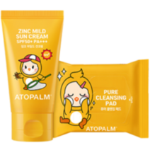 아토팜 징크 마일드 선크림 SPF50+ PA+++ 65g + 퓨어 클렌징 패드 30매 기획세트, 1세트