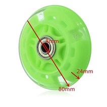 80mm 120mm 스쿠터 휠 led 플래시 라이트 업 스쿠터 휠 5 색 미니 마이크로 스쿠터 베어링, 녹색-80mm