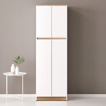 [공간분리신발장] 퍼니하우스 헤븐 1800 다용도 주방 부엌 냉장고형 키큰수납장, 오크