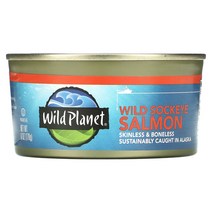 Wild Planet 야생 홍연어 껍질 및 뼈 제거 170g(6oz), 기본