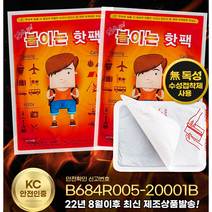 몸에 붙이는 간편한 파스형 핫팩 48g 100개