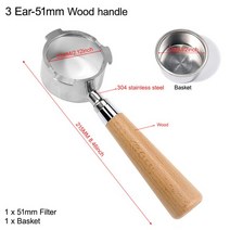 커피머신 커피메이커 커피기계 에스프레소기계LIFENOVA 커피 기계 밑면 필터 홀더 51MM 스테인레스 스틸, 한개옵션1, 02 3 Ear 51mm w