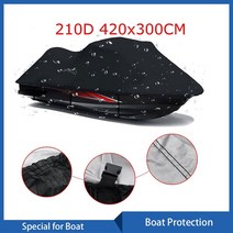 제트 스키 보트 커버 420x300cm 210D 방수 차양 안티 스노우 선박 모터 보트 커버 야마하 웨이브러너 EXRVX 크루저, [01] Boat cover Black