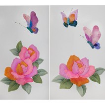 꽃자수패치 봉제식와펜 플라워 한복장식 가방장식소품 전통공예, 04.레드꽃-4pcs