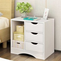 침대 협탁 미니 원목 테이블 엔틱 높은 라탄 3단 싱글 서랍 침실 nightstand