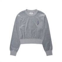 MLB 여성 베이직 벨벳 크롭 맨투맨 B (D.Melange Grey) 704430