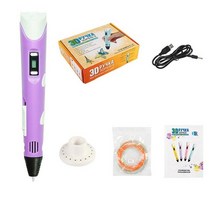 3d프린터펜 3d프린터필라멘트 3d 인쇄 펜 diy 3d 프린터 펜 led 그림 펜 펜, 복근 필라멘트, 자주색