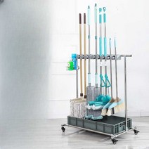 청소도구 밀대 빗자루 마대 보관함 원터치 보관 걸이, 후크 5개 후크 6개 기본 모델