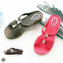 신신고 여성 안신은듯 가볍고 발편한 큐빅장식 젤리 컴포트 쿠션 슬리퍼 실내화 4cm 고무창