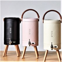 오슬로 워터저그 4.5L 보온보냉 온도계 스텐수도꼭지 분리스탠드 캠핑 카페 디스펜서, 옐로우, 1개