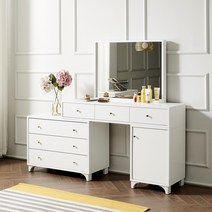 대디가구 마야 화장대 확장형 멀티수납 화장대, 화이트