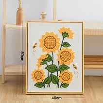 diy 자수키트 스티치 바느질배우기 4050 꽃 3 그림 공예 세트 크로스 스티치 홈 장식 매직, 40x50cm