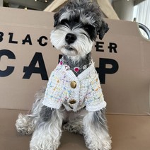 명품 강아지옷 트위드 가디건 아우터 패션 반려동물 코트