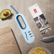 킴브로라이프 4in1 미끄럼방지 다용도 칼/가위 갈이, 스카이&블루