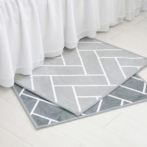 국산 헤링본 사각 발매트 그레이 챠콜 50x70 미끄럼방지