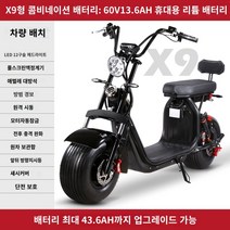 전동킥보드 전기 자전거 스케이트 보드 리튬 트램 할리 전기 자동차 와이드 타이어 성인 배터리 자동차 오토바이 큰 바퀴, A.60V, R.X9 13.6A 리튬 배터리 분리형