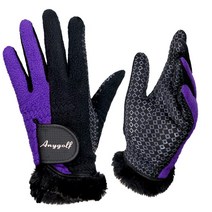 애니골프 토끼털 보온 방한 골프장갑 기모 연습용 필드용 미끄럼방지 장갑, 02_여성 핑크