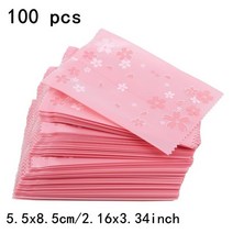 합성 데크 목재 합판 원목 방부목100 pcs 벚꽃 가방 새로 스크럽 재단 기계 씰링 계란 노른자 선명 눈송이, 01 Pink  5.5x8.5cm