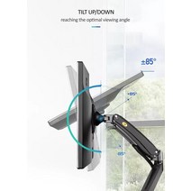 모니터 듀얼 암 받침대 초강력 높이조절 2단 2023NEW F100A 가스 스프링 암 22-35 인치 스크린 모니터 홀더, 01 WITH 200X100