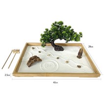 일본 젠가든 모래 정원 Zen Garden 묵상은 진정 장식을 만듭니다 힐링 ASMR, 40x29x2.5cm