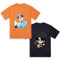박창근 포토/캐릭터 국내산 면 티셔츠 (반팔) 콘서트 응원용, M(90), 호박색(캐릭터)