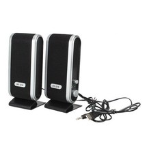 우퍼 pc방 스피커 거실 회의용 스피커2 Pcs USB Power Computer Speakers Stereo 3.5mm With Ear Jack for, [01] Black