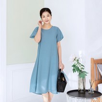 시원한 촉감 자연인견 여성 데일리 여름반팔 원피스