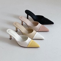 [썬데이베스트/무배] 투톤배색뮬힐 여성힐 뮬 물힐 (7.5cm / 4color)