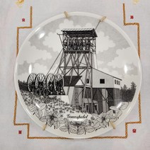 (엔틱빈티지) 스웨덴 구스타브스베리 옐리바레 Gallivare 기념접시