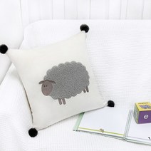 벨로아 양 북유럽 쇼파 쿠션 인테리어 소품 솜포함, 화이트