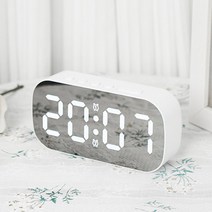 TTN 롤링팝 미러클락 LED탁상시계 듀얼알람 무소음 온도 습도, 롤링팝 미러클락-화이트-그린