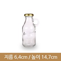 유리병 주스병 손잡이쥬스 200ml 38파이, 골드, 1개