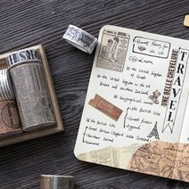 (위즈펌) 빈티지 영자 신문 인테리어 인쇄 인쇄박스 테이프, 씨에이지몰 본상품선택