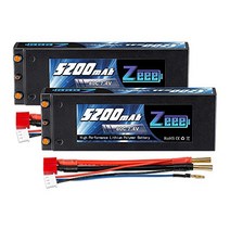 제에에 Zeee 7.4V 80C 5200mAh 2S lipo battery 리포 RC 대용량 라디콘 제품 RC카용 라디콘 트럭용 무인기용 등 (탄알같은 4mm T플러그 부착)(2팩)