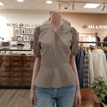 BCBG [올앤선드리] 브이넥 쉬폰 블라우스*아워BL-A1M5B442