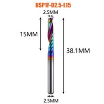 앤드밀 AAAAA 단일 플루트 카바이드 나선형 엔드 밀 알루미늄 CNC 3D 조각 목공 아크릴 DLC 3.175 4 5 6mm 1 개, [14] DSP1F-D2.5-L15, 14 DSP1F-D2.5-L15