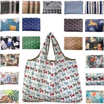 대용량 접이식 휴대용 쇼핑백 장바구니 편의점 마트 가방 숄더백 두꺼운 210D옥스포드천 답례품, 퍼피플라워