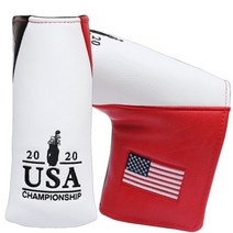 골프 말렛 헤드 커버 퍼터 커버 센터 샤프트 퍼터 클럽 미국 국기 스타일 마그네틱 클로저 골프드라이버커버, 블레이드3