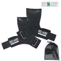 아이어네어 크로스핏 헬스 모찌 그립 턱걸이 장갑 풀업 스트랩, 블랙
