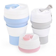 퓨코이 선물 단체 행사용 친환경 접이식 실리콘 텀블러 480ml, 2.파스텔블루