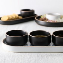 다옴 소스그릇세트 4color, 래머킨3개화이트, 타원접시화이트