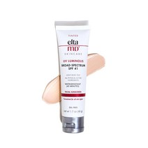 EltaMD UV 루미너스 틴티드 페이스 선스크린 및 프라이머 SPF 41 산화 아연이 함유된 로지 미네랄 고운 피부 톤에 이상적 세미 매트 피니시와 매끄럽게 블렌딩 번들거림 없, 기본