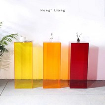 아크릴 디자인박스 다용도 테이블 사이드 소품 수납, 상세 페이지 참고, 레드(4개 세트)