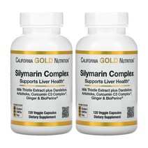 캘리포니아 골드 California Gold Silymarin Complex Liver Health 실리마린 복합제 300 mg 120개입, 2개, 1, 120정