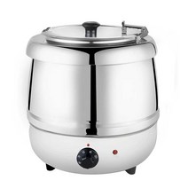 전기 가열 보온 국데우는 통 조식 업소용 국냄비 절연, 10L 스테인리스 소형 입구 모델+국자