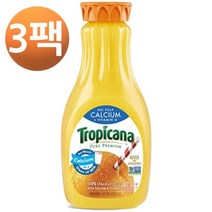 트로피카나 오렌지 주스 노 펄프 칼슘 앤드 비타민 D 52 Floz, 3팩