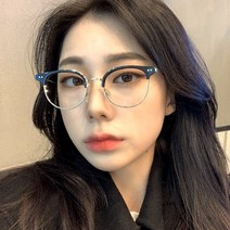 남자 여자 슬림 동글이 클리어 반뿔테 투명 하금테 은테 안경