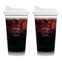 [솜키스트] 1+1 커플 친환경 투명 리유저블 컵 텀블러 473ml [3size], 화이트+화이트